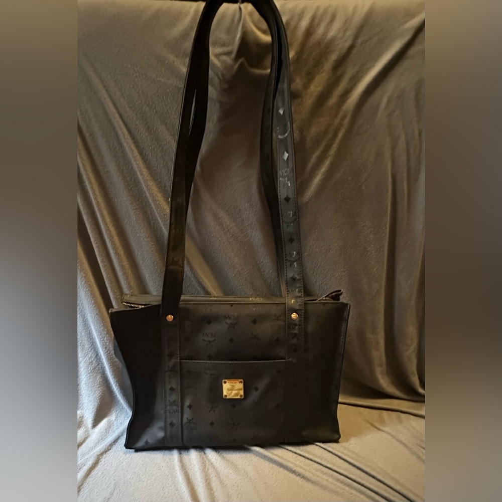 Vintage MCM Nylon Shopper Tote black